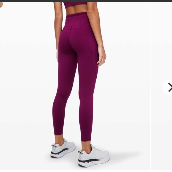 Lululemon Fast & Free Marvel burgundy 25” non reflective 4 Peloton - Picture 5 of 9